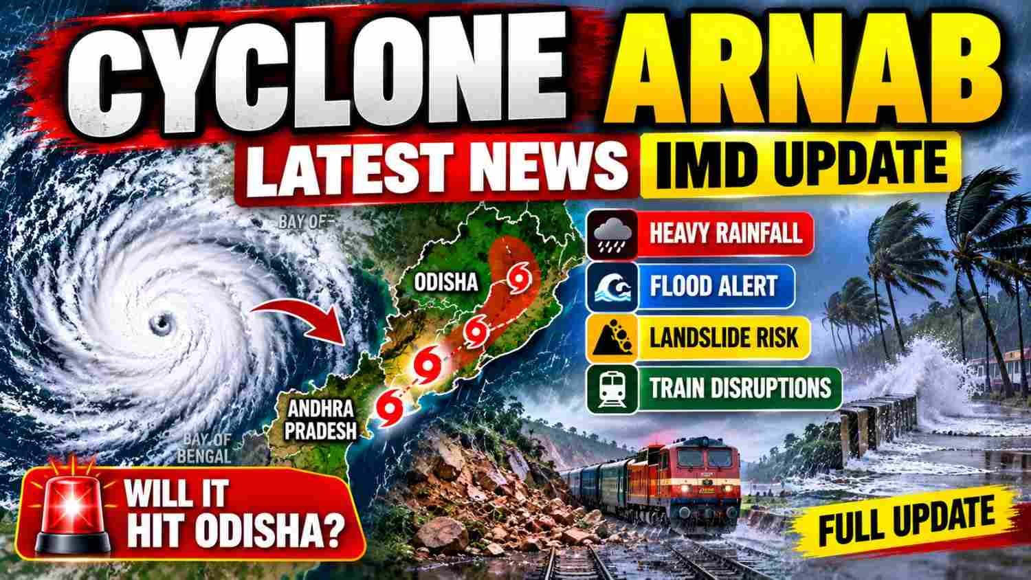 Cyclone Arnab latest news showing Bay of Bengal weather system and Odisha IMD update