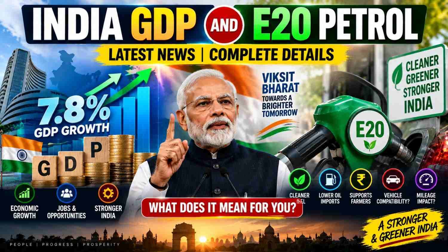 India GDP and E20 petrol latest news and complete details