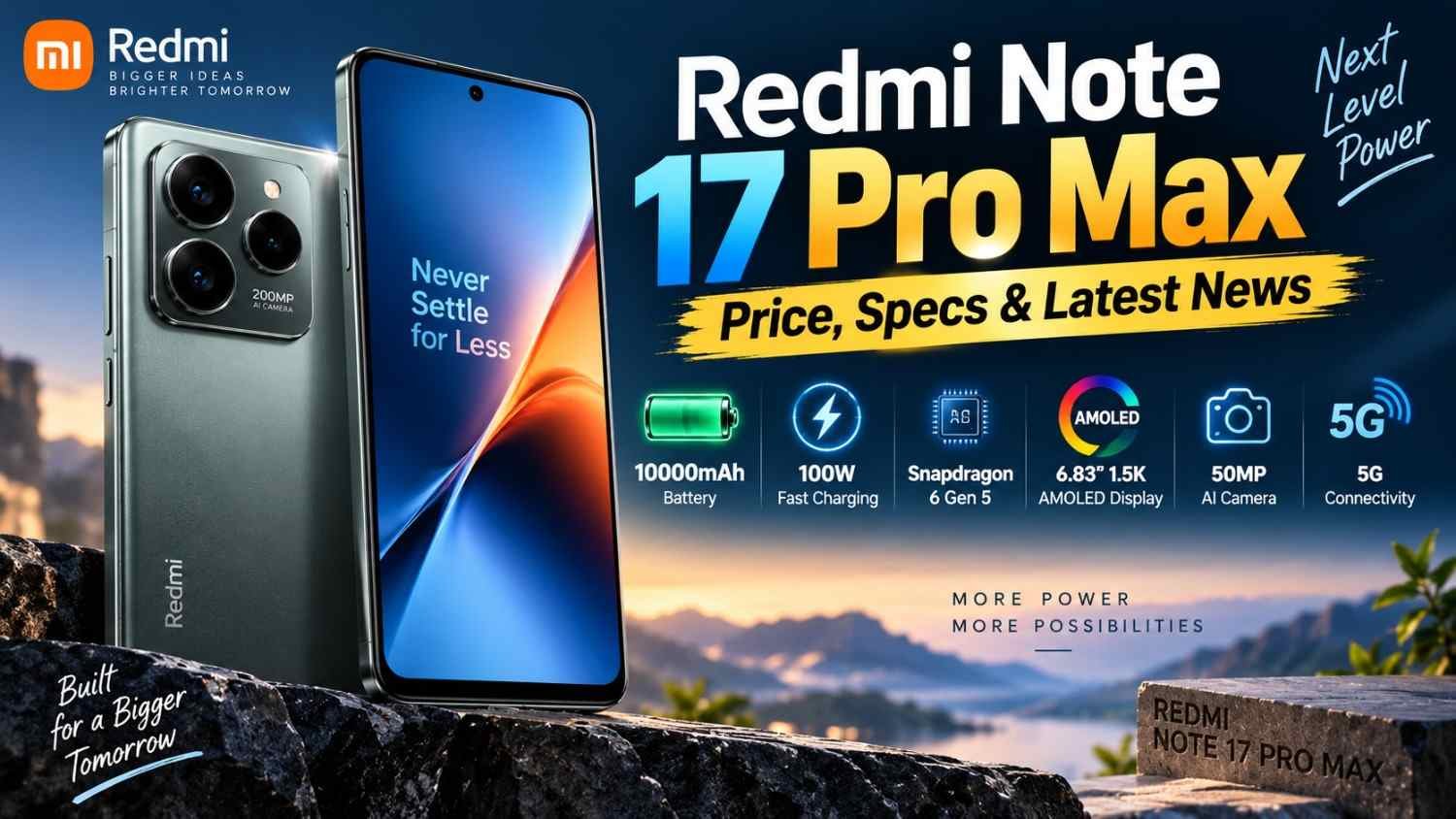 Redmi Note 17 Pro Max latest news price specifications and 10000mAh battery