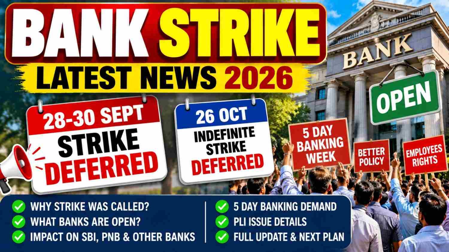 bank strike September 2026 deferred after UFBU IBA talks